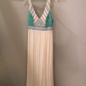 Boho cream maxi dress
